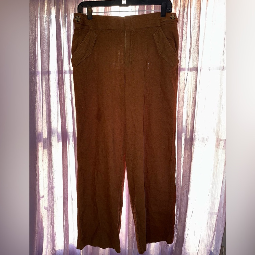 Elegant Brown Wide Leg Pants with Relaxed Silhouette